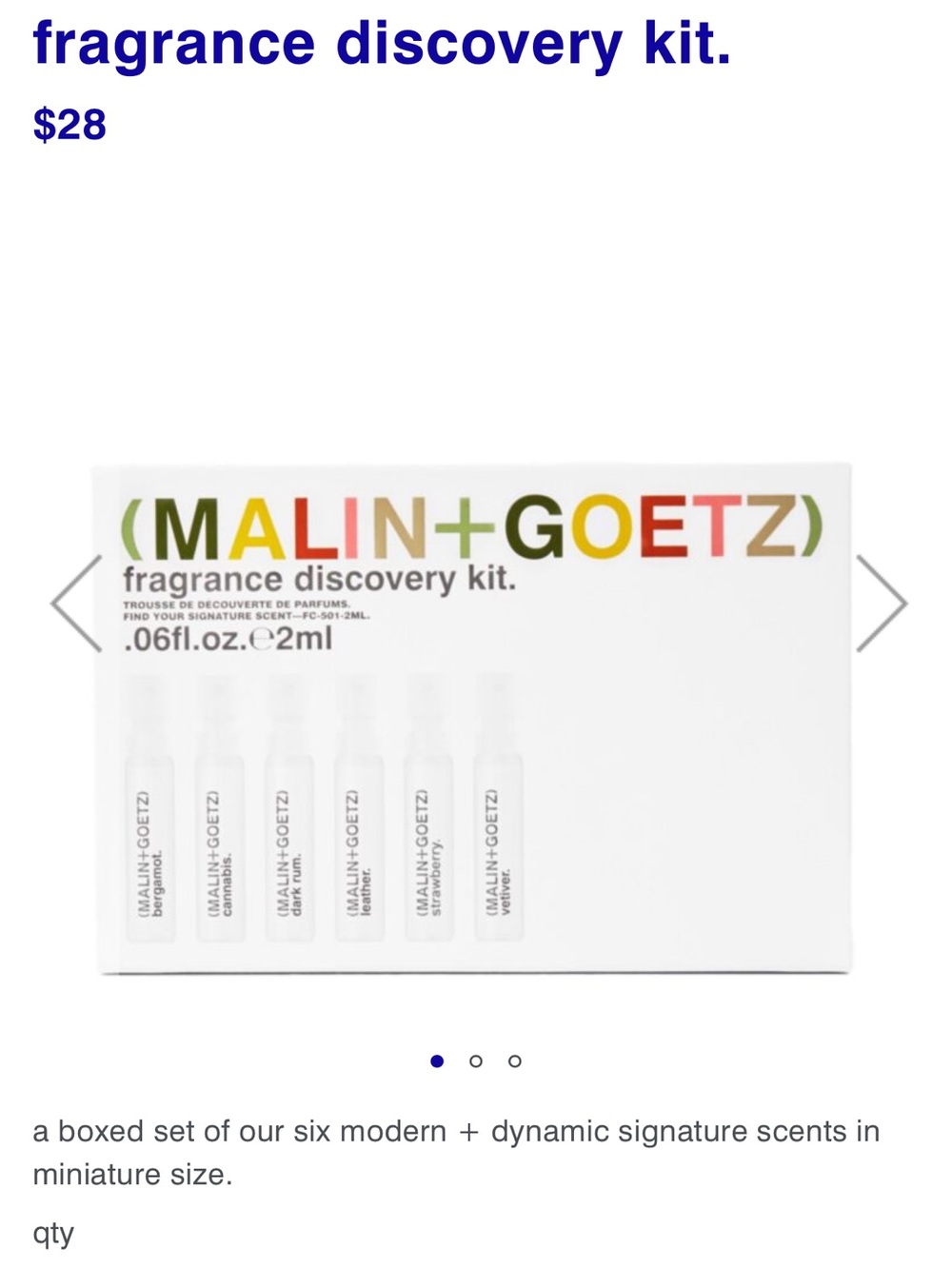Malin+Goetz Fragrance Discovery Set